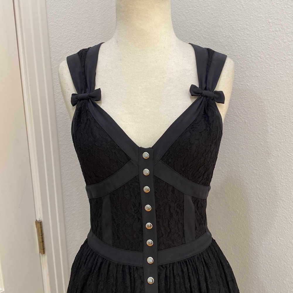 Vintage Y2K 🖤 Betsey Johnson Black Lace Corset Dress, Size 4, NWOT - Picture 2 of 7